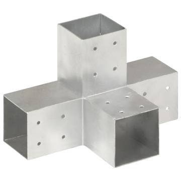 X Shape Galvanised Post Connector - 81x81 mm | HipoMarket