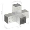 X Shape Galvanised Post Connector - 81x81 mm | HipoMarket