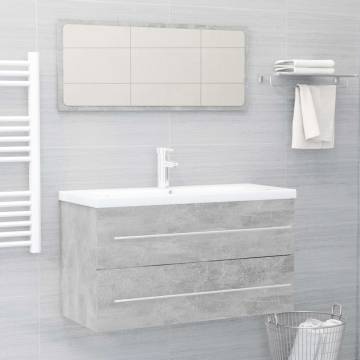 2 Piece Bathroom Furniture Set - Concrete Grey - Hipo Market