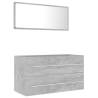 2 Piece Bathroom Furniture Set - Concrete Grey - Hipo Market