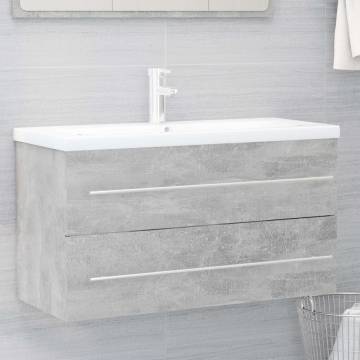 2 Piece Bathroom Furniture Set - Concrete Grey - Hipo Market