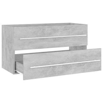 2 Piece Bathroom Furniture Set - Concrete Grey - Hipo Market