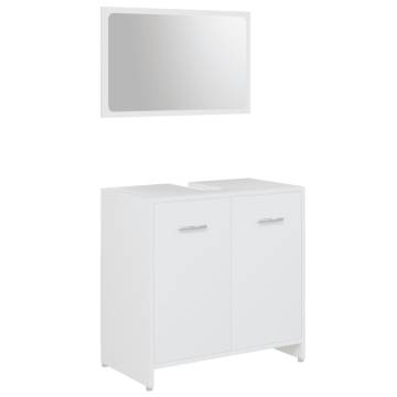 3 Piece Bathroom Furniture Set | Stylish White Engineered Wood