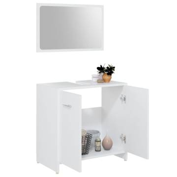 3 Piece Bathroom Furniture Set | Stylish White Engineered Wood