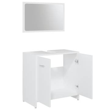 3 Piece Bathroom Furniture Set | Stylish White Engineered Wood