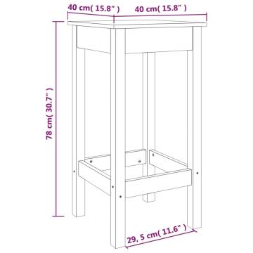 Bar Chairs 2 pcs Grey - Solid Wood Pine - Hipomarket