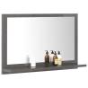 High Gloss Grey Bathroom Mirror - 60x10.5x37 cm | HipoMarket