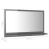 High Gloss Grey Bathroom Mirror - 60x10.5x37 cm | HipoMarket