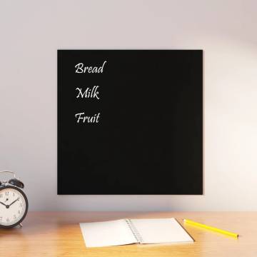 Wall-mounted Magnetic Board Black - Tempered Glass 40x40 cm