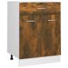 Drawer Bottom Cabinet Smoked Oak - 60x46 cm | HipoMarket