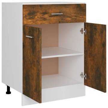 Drawer Bottom Cabinet Smoked Oak - 60x46 cm | HipoMarket