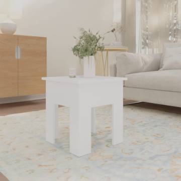 Modern White Coffee Table - 40x40x42 cm Engineered Wood