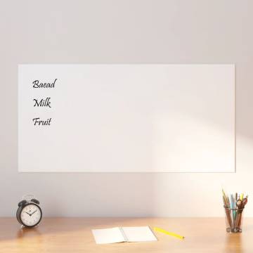 Wall-mounted Magnetic Board White 100x50 cm Tempered Glass