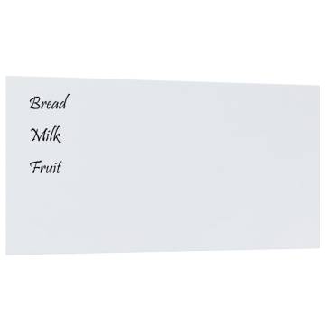 Wall-mounted Magnetic Board White 100x50 cm Tempered Glass