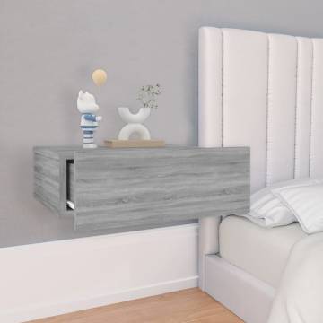 Floating Nightstands 2pcs Grey Sonoma - Space-Saving Storage