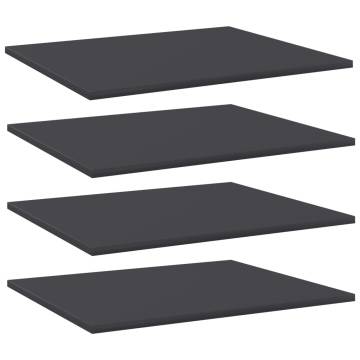 Bookshelf Boards 4 pcs Grey - 60x50x1.5 cm Engineered Wood