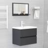 Grey Bathroom Mirror 60x10.5x37 cm - Stylish & Functional