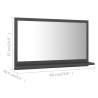 Grey Bathroom Mirror 60x10.5x37 cm - Stylish & Functional