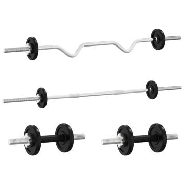 90 kg Cast Iron Barbell & Dumbbell Set - Versatile Weights