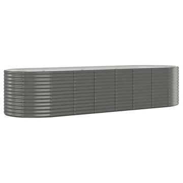 Garden Raised Bed Powder-coated Steel 322x100x68 cm - Grey