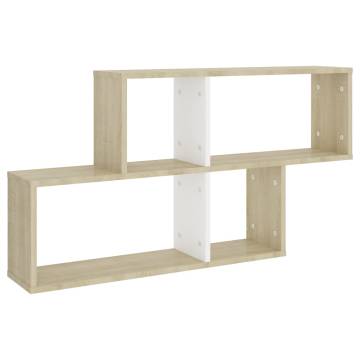 Wall Shelf White & Sonoma Oak - Stylish Storage Solution