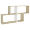 Wall Shelf White & Sonoma Oak - Stylish Storage Solution