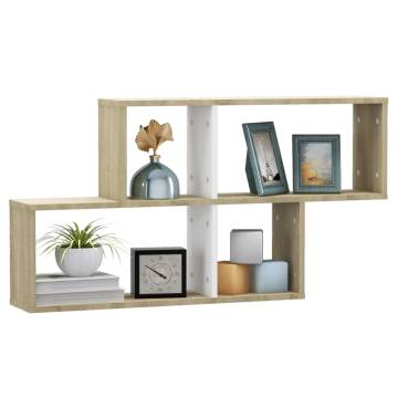 Wall Shelf White & Sonoma Oak - Stylish Storage Solution