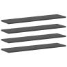 Bookshelf Boards 4 pcs Grey - Engineered Wood 80x20 cm