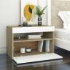 Stylish Bedside Cabinet with LED Lights - 2 pcs White & Oak