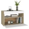 Stylish Bedside Cabinet with LED Lights - 2 pcs White & Oak