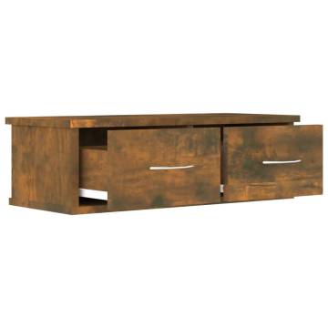 Stylish Smoked Oak Wall Cabinet - 60x26x18.5 cm