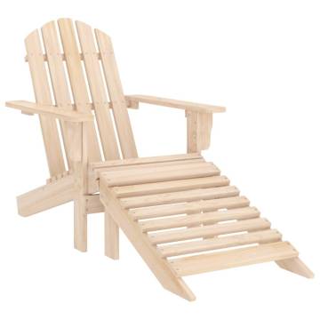 Garden Adirondack Chair with Ottoman - Solid Fir Wood Comfort