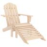 Garden Adirondack Chair with Ottoman Solid Fir Wood Colour light wood Quantity in Package 1 