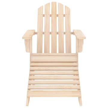 Garden Adirondack Chair with Ottoman - Solid Fir Wood Comfort