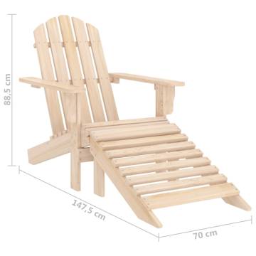 Garden Adirondack Chair with Ottoman - Solid Fir Wood Comfort