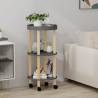 3-tier Trolley Grey 38x38x82cm Engineered Wood&Solid Wood Pine Colour grey 