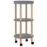 3-Tier Grey Trolley - Stylish Storage & Easy Mobility