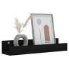 Wall Shelves 2 pcs Black - Solid Pine Wood 50x12x9 cm