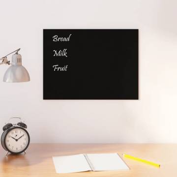 Wall-Mounted Magnetic Board Black - 40x30 cm Tempered Glass