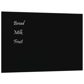 Wall-Mounted Magnetic Board Black - 40x30 cm Tempered Glass