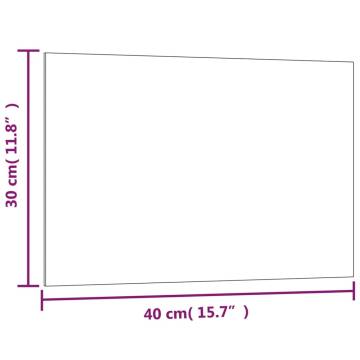 Wall-Mounted Magnetic Board Black - 40x30 cm Tempered Glass