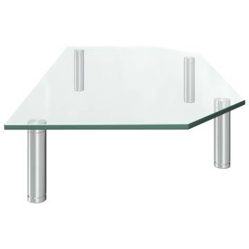 Transparent Glass Monitor Stand - Elevate & Organize Your Space