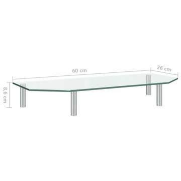 Transparent Glass Monitor Stand - Elevate & Organize Your Space