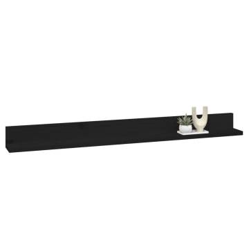 Wall Shelves 2 pcs Black | Solid Pine Wood | Stylish Storage