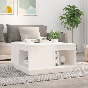 Elegant White Solid Pine Coffee Table - 60x61 cm | Hipo Market