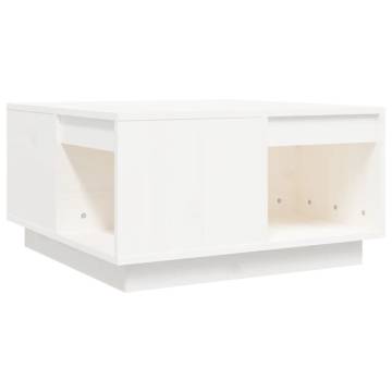 Elegant White Solid Pine Coffee Table - 60x61 cm | Hipo Market