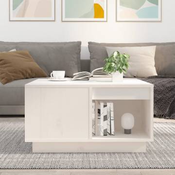 Elegant White Solid Pine Coffee Table - 60x61 cm | Hipo Market