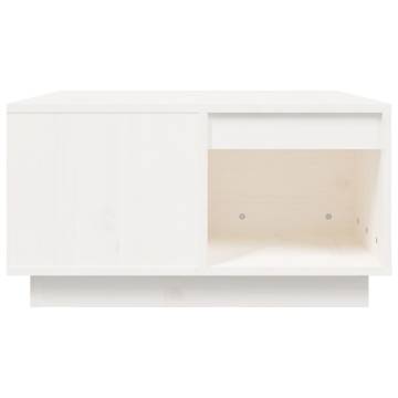 Elegant White Solid Pine Coffee Table - 60x61 cm | Hipo Market