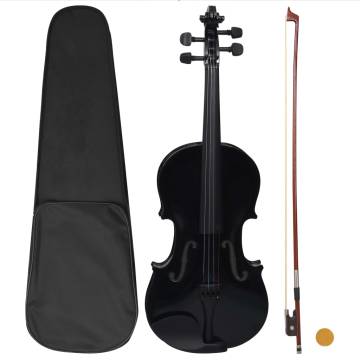 Violin Full Set with Bow & Chin Rest - Black 44 | Hipomarket