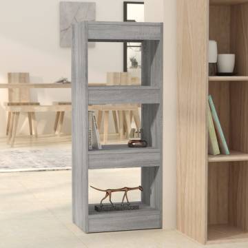 Book Cabinet & Room Divider in Grey Sonoma - Sleek Design